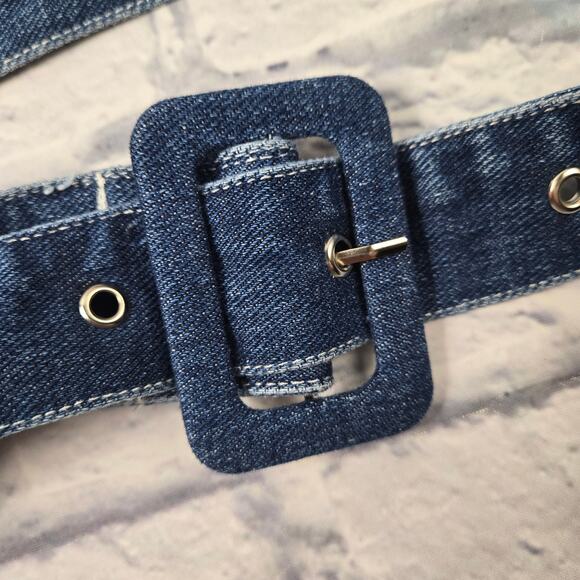 NWOT Cloud Ten Denim Overall Mini Dress Wide Adjustable Straps size Small (2-4) - Picture 7 of 16